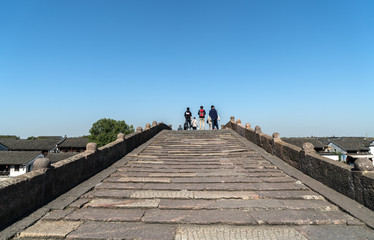 Tangxi ancient town,Stone Arch Bridge in Hangzhou Ancient Town, China