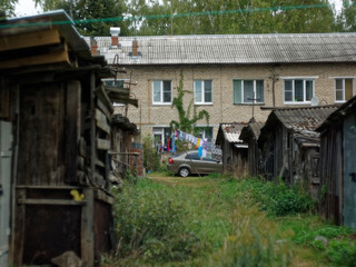 old working village in Russia in summer