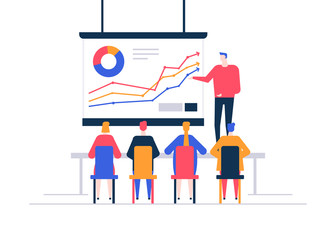 Business presentation - flat design style colorful illustration