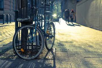 Bisycle on old european city street