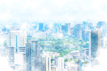 東京風景　Tokyo city skyline , Japan