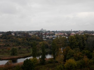 Fototapeta na wymiar panorama of city in autumn