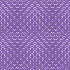 Seamless Purple & White Heart Outline Pattern