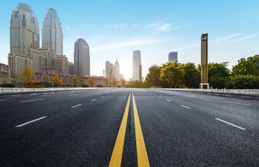 Fototapeta premium Expressway and Modern Urban Architecture in Tianjin, China