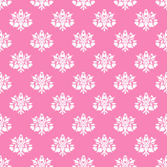 Seamless Pink & White Damask Pattern