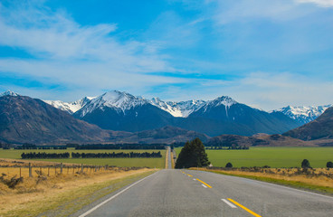 Mountainous countryside in Canterbury, South Island, New Zealand