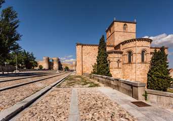 Fototapeta na wymiar Basilica of St Vincent (San Vicente), the highpoint of the Romanesque style in Ávila. Castilla Leon, Spain.