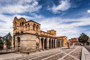 Fototapeta premium Basilica of St Vincent (San Vicente), the highpoint of the Romanesque style in Ávila. Castilla Leon, Spain.