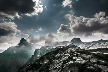 Obraz premium Viewpoint of Fuente De, view of the Picos de Europa. Cantabria and Asturias Spain