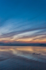 Colors of sunset at Valdearenas beach. Cantabria, Spain.