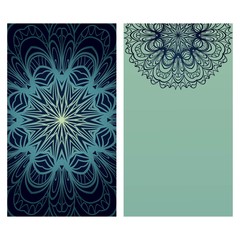 Vector mandala pattern. two template for flyer or invitation card design. for banners, greeting cards, gifts tags.