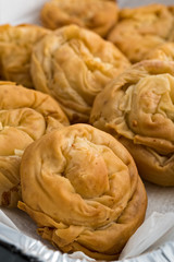 Baked homemade traditional Greek cheese pies