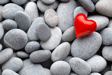Red heart of the spa stones.