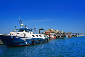 Fototapeta na wymiar Fishing boats fisherboats in Denia port