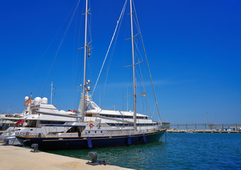 Fototapeta premium Boats in marina port of Denia in Spain