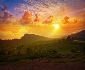 Garbi peak sunset at Calderona Sierra Valencia
