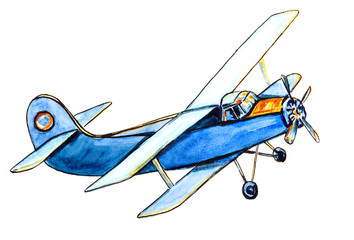 Vintage blue airplane
