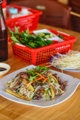 Vietnamese street food stir fried noodles in Phu Quoc - obrazy, fototapety, plakaty