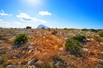 Montgo mountain in Javea at sunset