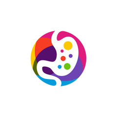 Stomach logo design concept, Stomach with Colorful logo design Template Vector - Vector illustration