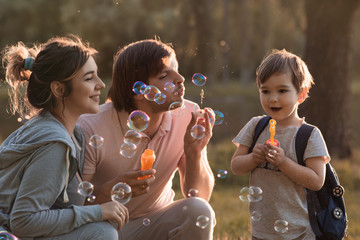 beautiful family with a child 