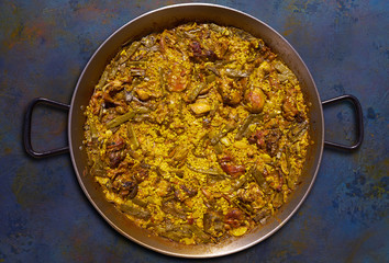 Paella of chicken and rabbit from Valencia