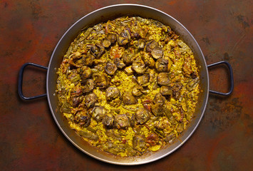 Paella of chicken and rabbit from Valencia