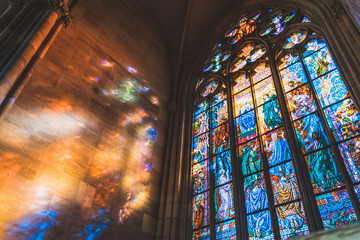 colorful stained glass - obrazy, fototapety, plakaty