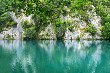 beautiful national reserve park of Plitvice Lakes in Croatia
