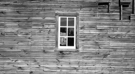 weathered wood farm building