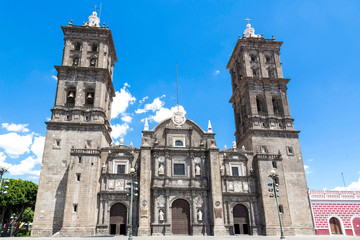 Fototapeta na wymiar Tourist monuments of the city of Puebla, Mexico.