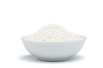 white bowl with quino spheres