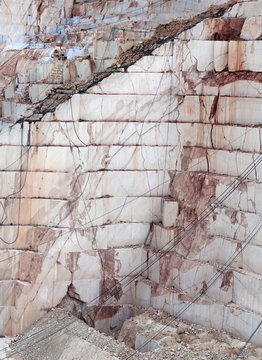 Steps in rough stone quarry