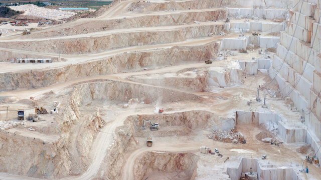 Steps in rough stone quarry