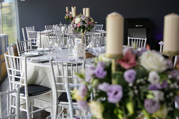 table and chairs in restaurant
