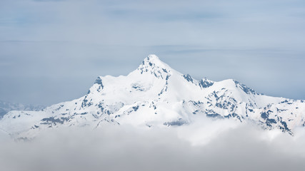 The summit of the Caucasus Range Stavler. View from mount Elbrus, Russia, Kabardino-Balkaria.