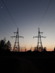 Power Transmission lines and dawns