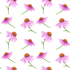watercolor seamless pattern with flowers