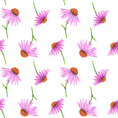 watercolor seamless pattern with flowers