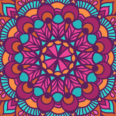 Color circular pattern in the square. Vector illustration for the background of your posters, invitations and other projects
