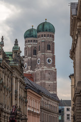 Obraz premium The Frauenkirche, Cathedral of Our Dear Lady, in the city of Munich
