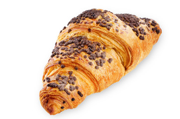 Chocolate croissants with chocolate sprinkles isolated
