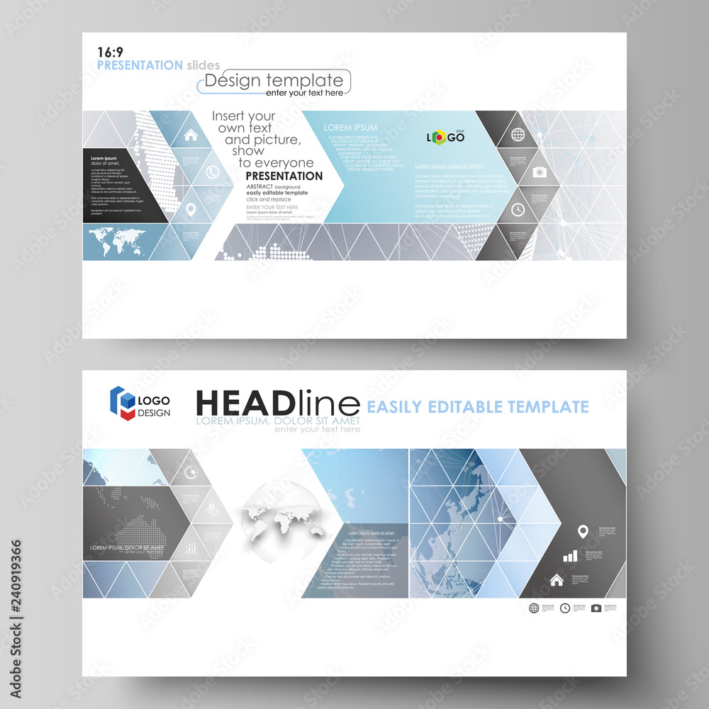 Poster the minimalistic abstract vector illustration of the editable layout of high definition presentation