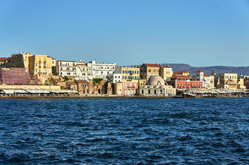 The old port  in city of Chania, Crete.