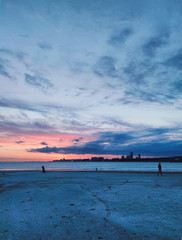 In the calm of the sunset.