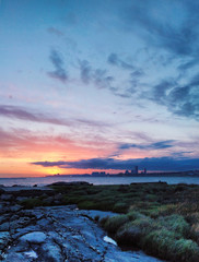 The horizon at the end of the day.