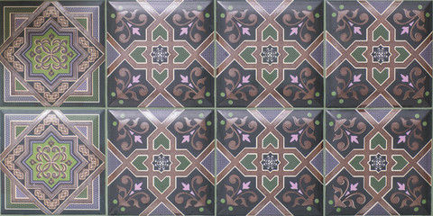 Portuguese mosaic tile with abstract pattern