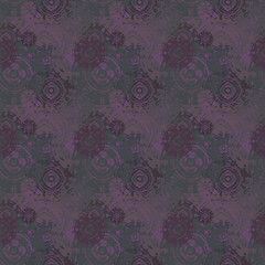 Seamless background pattern with a variety of colored floral motifs.