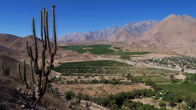 Vue sur la Vall&eacute;e d'Elqui de Vicuna