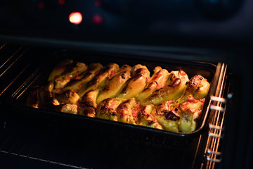 Stuffed peppers in oven
